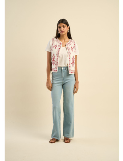 Jean large taille haute