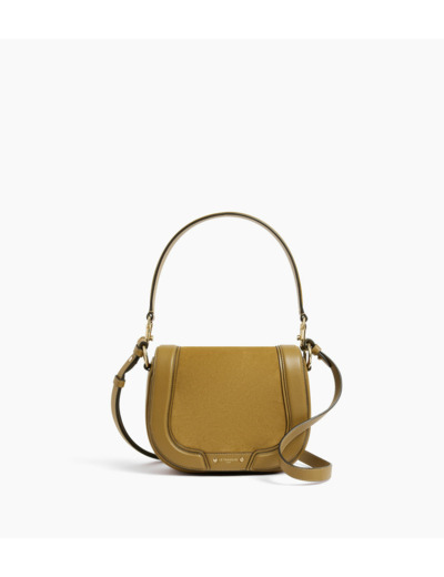 Sac bandoulière moyen modèle Ella en cuir grainé et nubuck