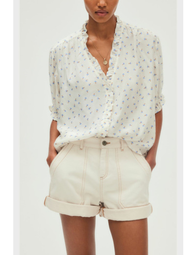 Chemise jacquard à volants - ULYSSIE