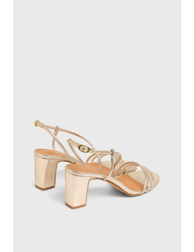Sandales dorées à talons - CANDICE