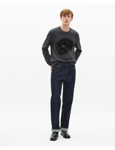 Pull tête de mort gris clair dark grey melange