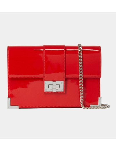 Pochette En Cuir Glossy Taille M red