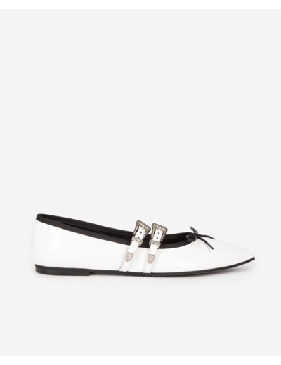 Ballerines en cuir white