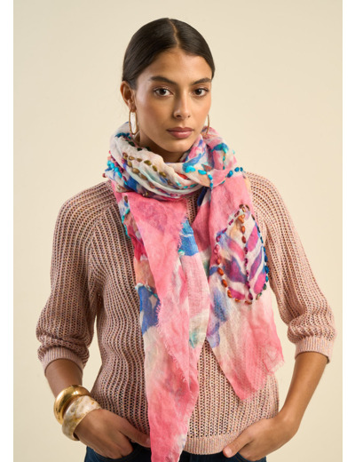 Foulard imprimé multicolore