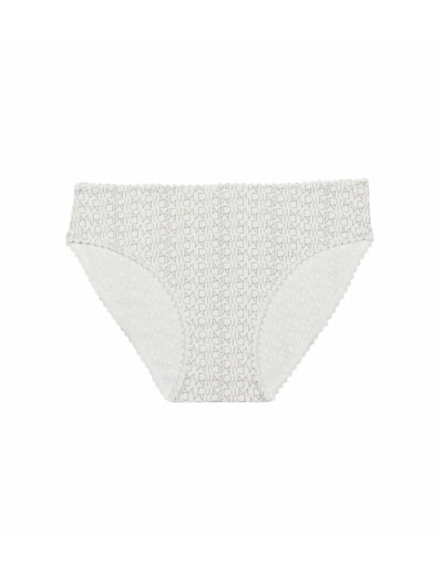 Culotte fille blanche imprimé logo - Dim Touch