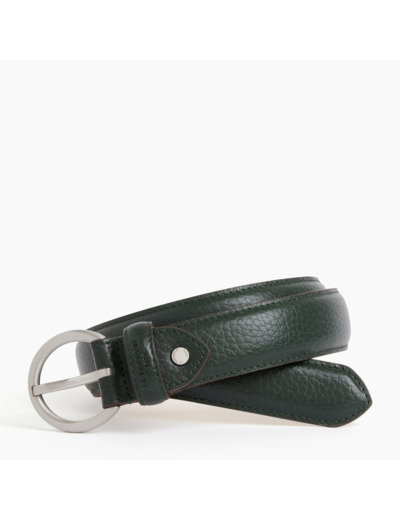 Ceinture femme avec boucle ronde en cuir grainé