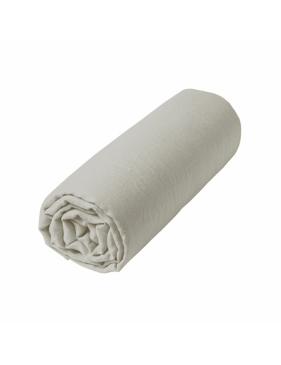 Drap-housse lin lavé | Linge de lit uni | Tradition des Vosges