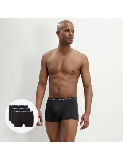 Lot de 3 boxers noir Homme en coton stretch