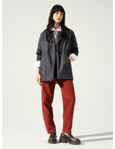 Jean velours rouille