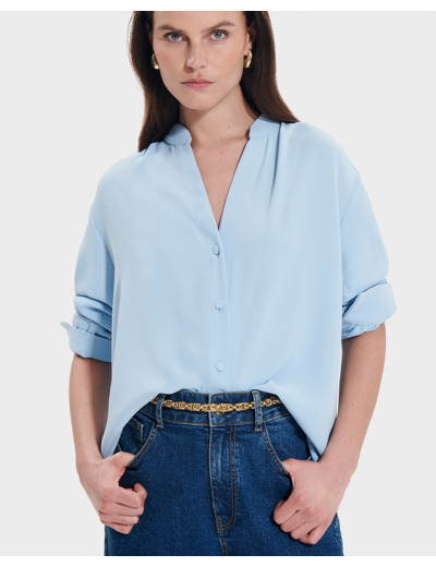 Blouse Tiberina Bleu Ciel en Polyester