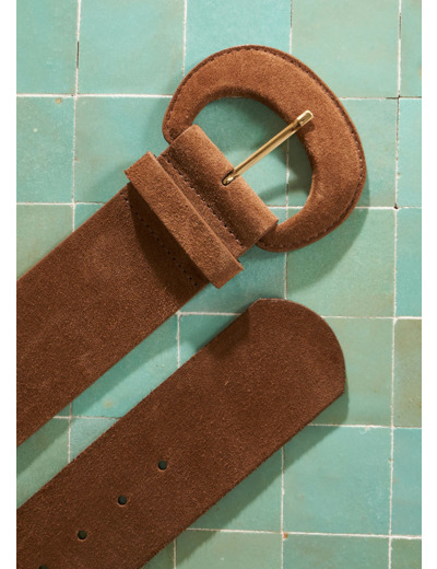 Ceinture large en croûte de cuir