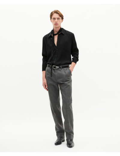 Chemise en jacquard léopard noire black