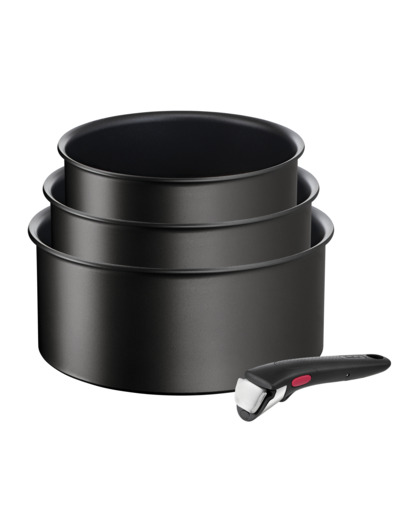 Ingenio Eco Resist, Lot 4pcs, 3 casseroles + poignée amovible, Antiadhésif, Induction