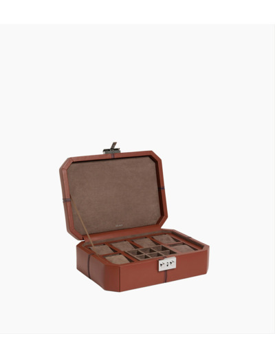 Coffret 6 montres et boutons de manchettes en cuir