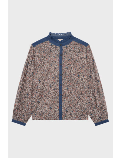 Chemise à fleurs et denim - UTHIA