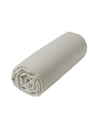 Drap-housse lin lavé | Linge de lit uni | Tradition des Vosges