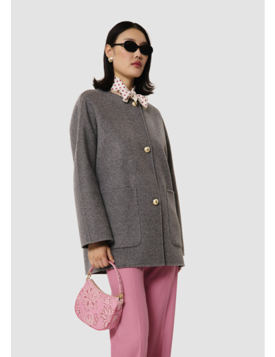 Manteau Milano gris en laine double face