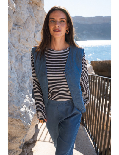 Sweater femme rayures lurex - Beretta