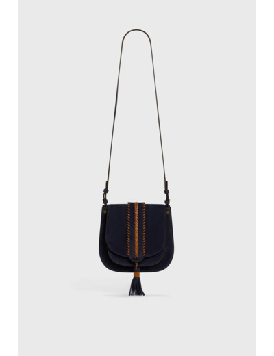 Besace en cuir velours - CAMILLE