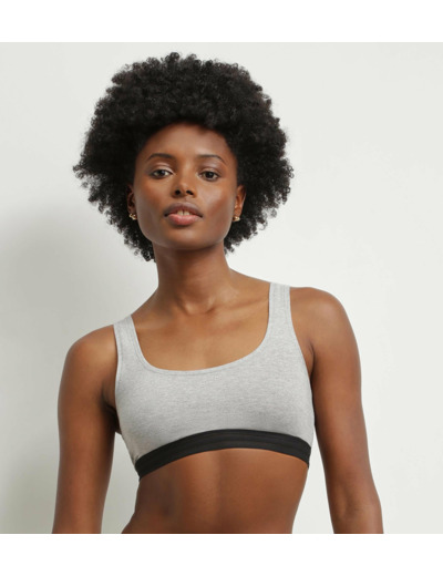 Brassière en coton Gris Chiné à paillettes Dim Jersey Sparkle