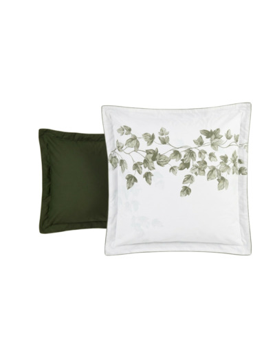Taie d'oreiller Lierre | Percale de coton | Tradition des Vosges