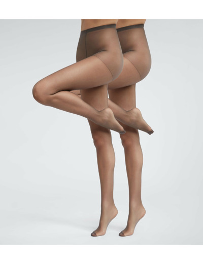 Lot de 2 collants transparents en Lycra renforcé Gris Ultra Resist