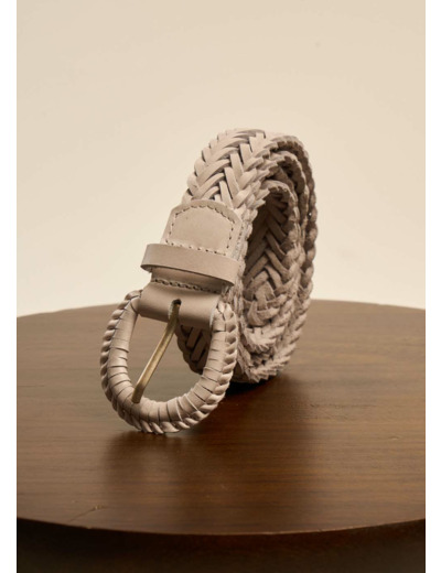 Ceinture tressée en cuir