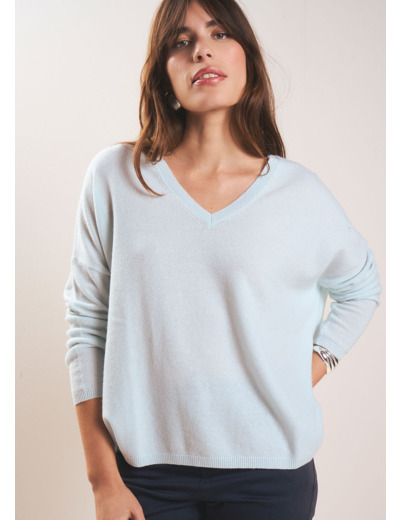 Pull en 100% cachemire à Col V