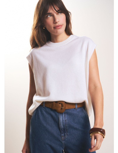Pull sans manches en cachemire