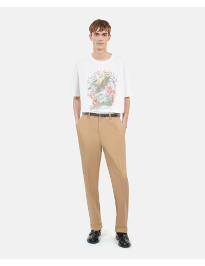 T-shirt écru sérigraphie eagles on fire ecru