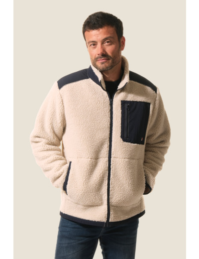 Manteau homme zippé en sherpa Gadiot