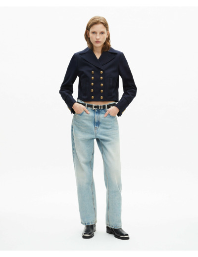 Blouson avec boutons devant navy