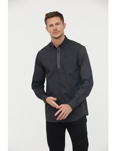 Chemise micro rayée détails unis