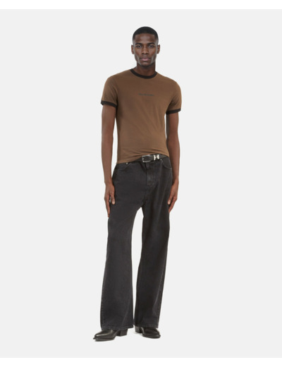 T-shirt avec print dark brown