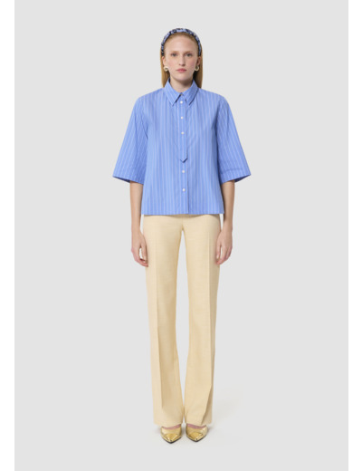 Chemise Candide bleue à rayures blanches