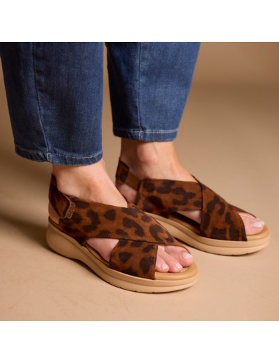 Sandales Femme Saly Leopard