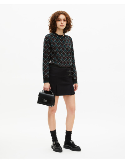 Cardigan à carreaux noir