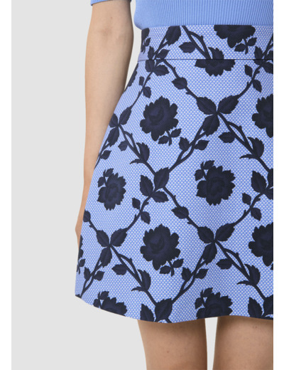 Jupe Jaina bleue en jacquard