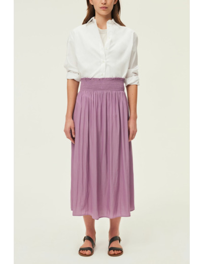 Jupe midi à smocks - DAPHNEE