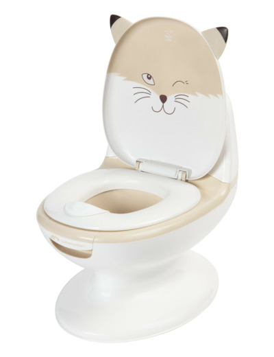 Mini toilette Panda, Pot avec bruit de chasse d'eau Blanc Et Marron