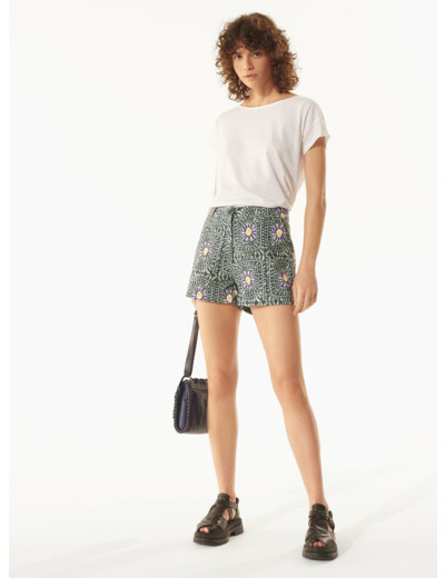Short marguerite denim