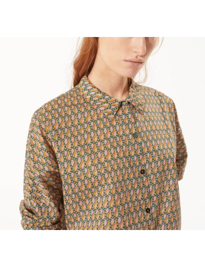 Chemise rose / moutarde