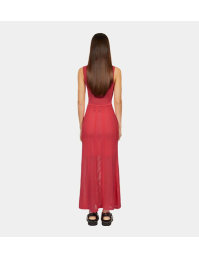 Robe Longue Fuchsia En Maille Ajourée middle navy