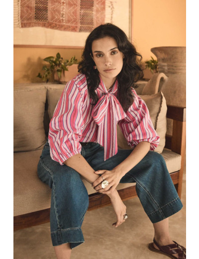 Jean large et cropped en coton ROMY