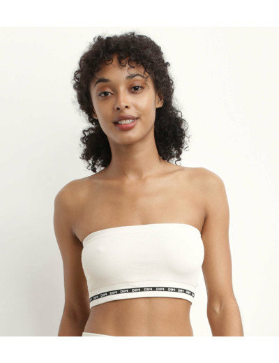 Soutien-gorge bandeau en modal polyamide Beige sans armature Dim Icons Seamless