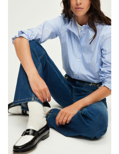 Chemise rayée à col montant - BAIDY