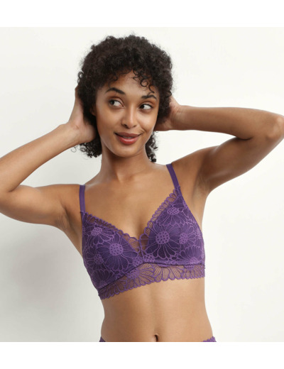 Soutien-gorge triangle paddés en dentelle Violet Fais-Moi Une Fleur