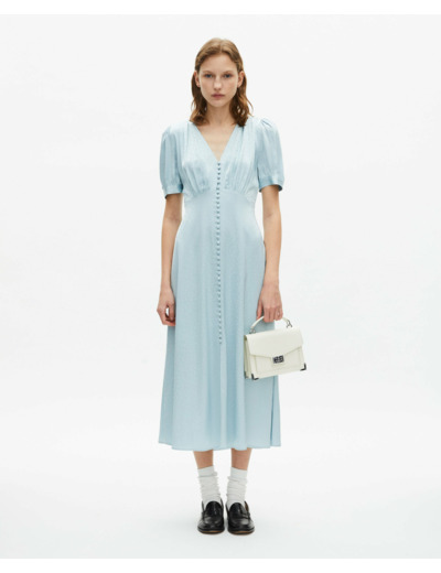 Robe longue decollete baby blue