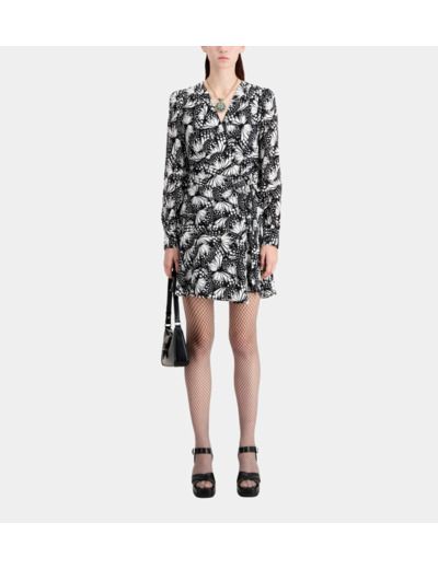 Robe Portefeuille Courte Imprimée