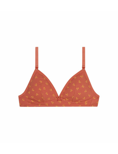 Soutien-gorge triangle fille motif cerise Jaune Les Pockets